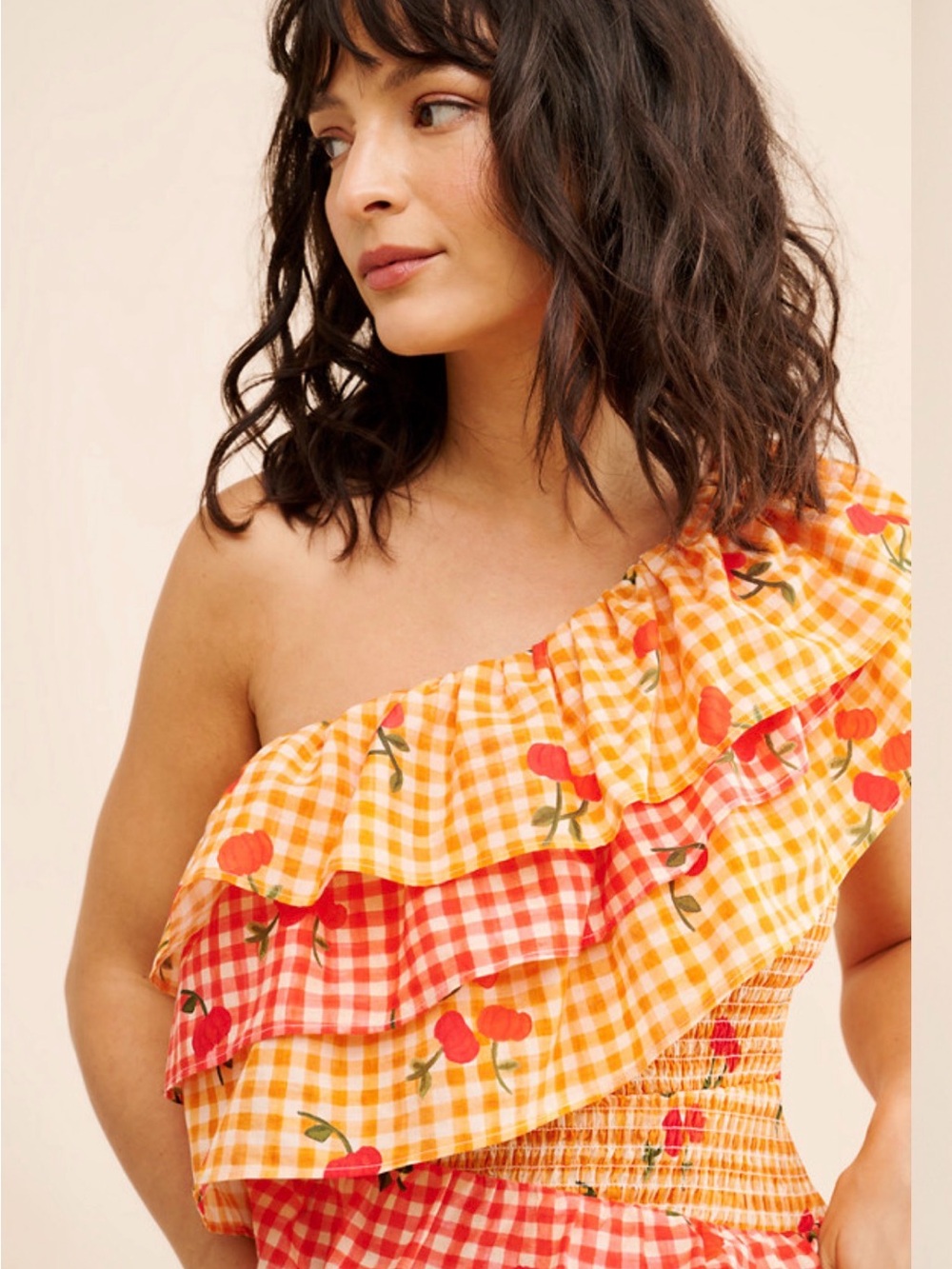 FARM Rio One Shoulder Cherry Mini Dress - Picture 3 of 3
